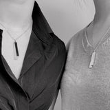 Handcrafted Two-Way Engravable Necklace: Mother-of-Pearl & Steel