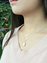 Handcrafted Thin 925 silver bar necklace and bracelet