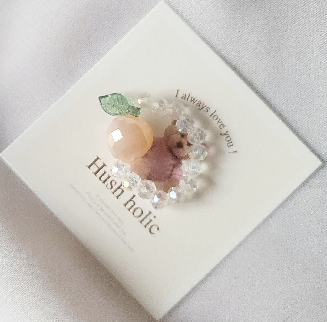 Handcrafted Peach Bead Ring - Summer's Whimsy