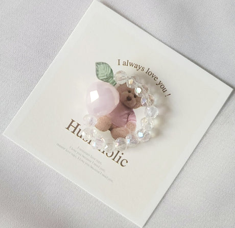 Handcrafted Peach Bead Ring - Summer's Whimsy