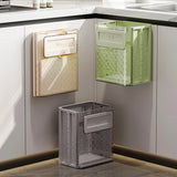 Transparent Folding Hanging Trash Bin for Large Capacity Kitchen Waste Storage