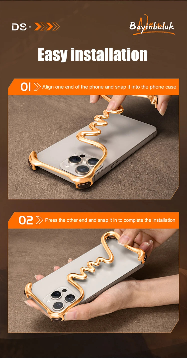 Frameless Metal Track Bumper iPhone Case