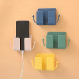 Versatile Wall Mounted Storage Box with Charging Dock and Accessory Hooks