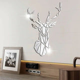 Deer Head 3D Mirror Wall Sticker Acrylic Decoration for Nordic Living Room