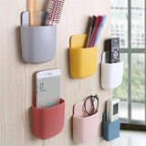 Universal Wall-Mounted Phone Holder and Charging Dock with Remote Control Storage