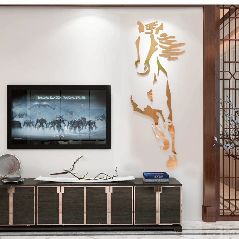 Elegant Horse-themed 3D Acrylic Wall Stickers for Stylish Room Transformation