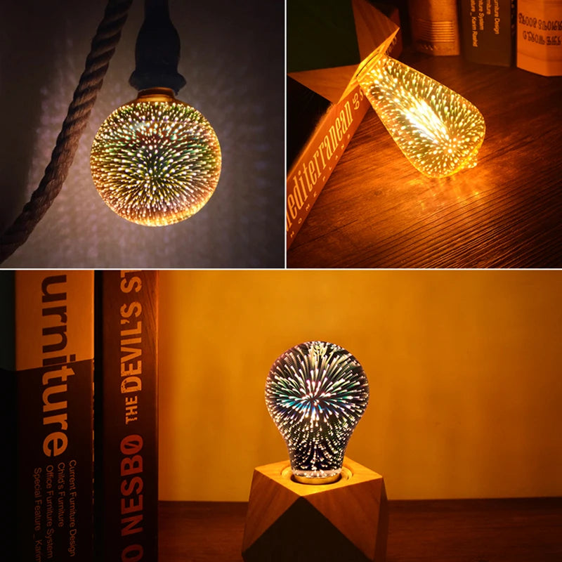 3D Star Fireworks Night Light