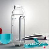 Portable 600ml Water Bottle with Built-In Pill Organizer for Hydration and Medication Organization