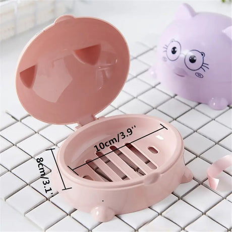 Portable Cartoon Cat Soap Dish