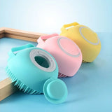 Silicone Bath Brush with Massage Comb and Grooming Scrubber