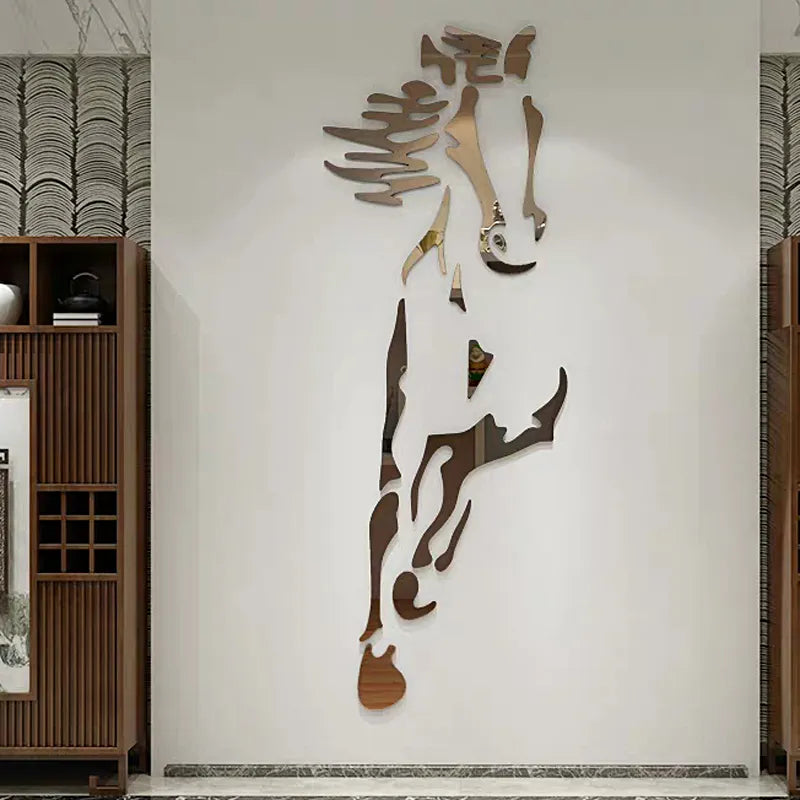 Elegant Horse-themed 3D Acrylic Wall Stickers for Stylish Room Transformation