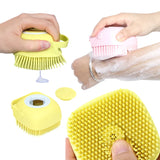 Silicone Bath Brush with Massage Comb and Grooming Scrubber