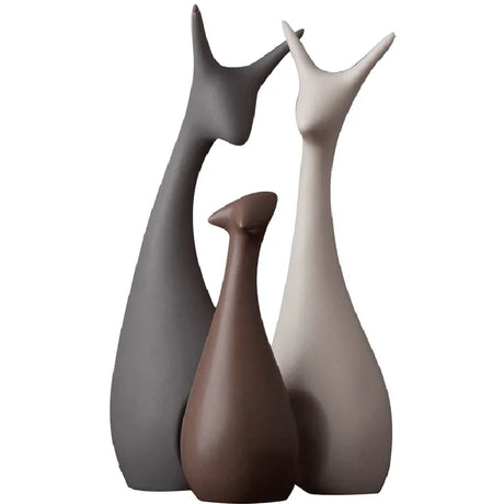 Elegant Nordic Ceramic Animal Figurines: Porcelain Home Decor Pieces