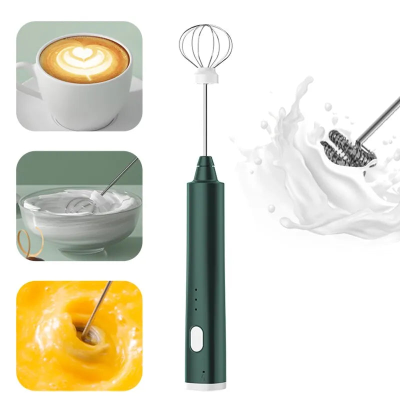 Portable Rechargeable Handheld Egg Beater and Milk Frother Kit