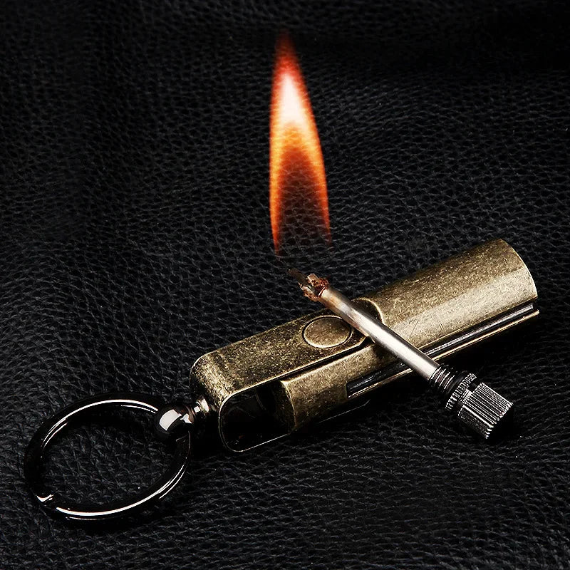 Windproof Keychain Lighter with 10000 Matchstick Design
