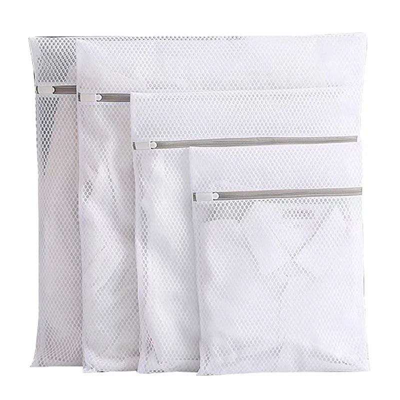 White Mesh Laundry Bag for Delicate Garments Organizing and Protection