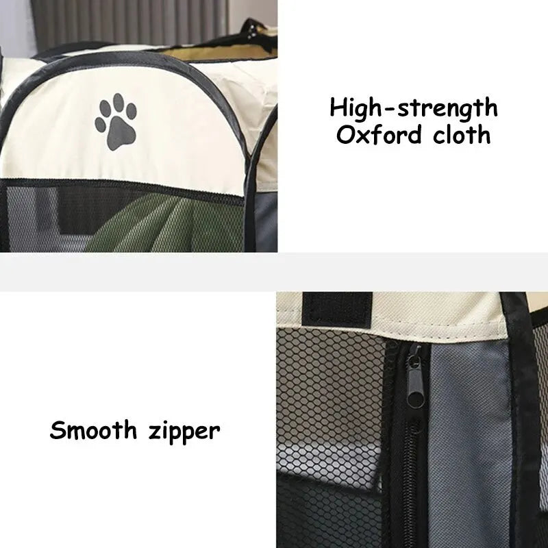 Easy-Setup Portable Large Pet Playpen: Octagonal Oxford Cloth Kennel Tent for Dogs and Cats