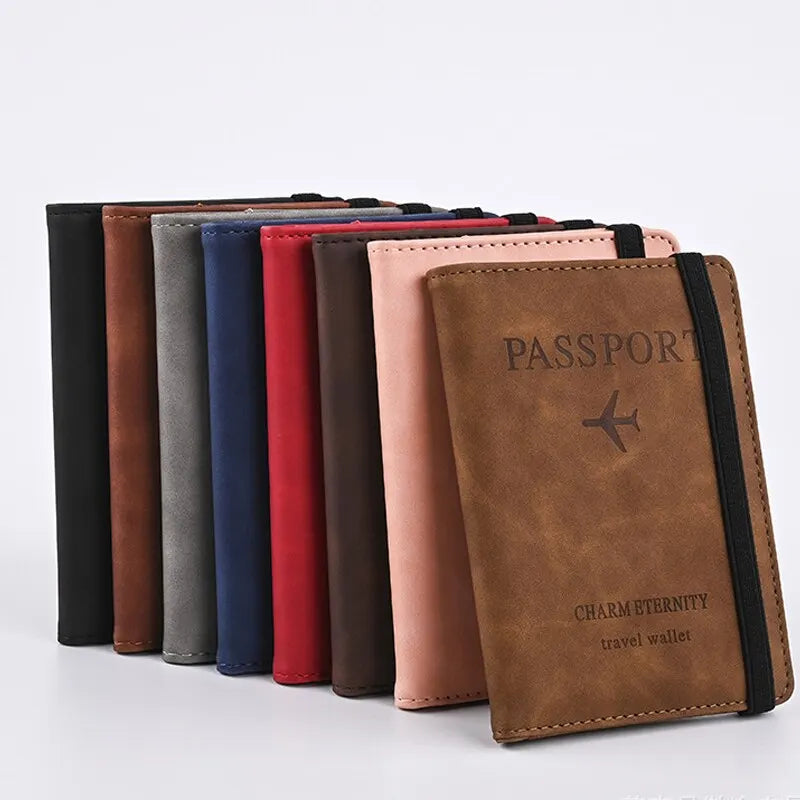 Men's Travel Passport and Business Card Holder Wallet