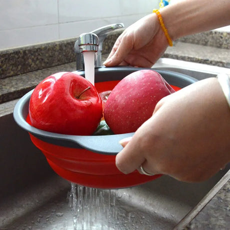 Silicone Foldable Drain Basket for Washing Fruits and Vegetables