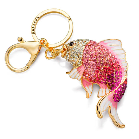 Golden Fish Enamel Key Holder for Stylish Accessories