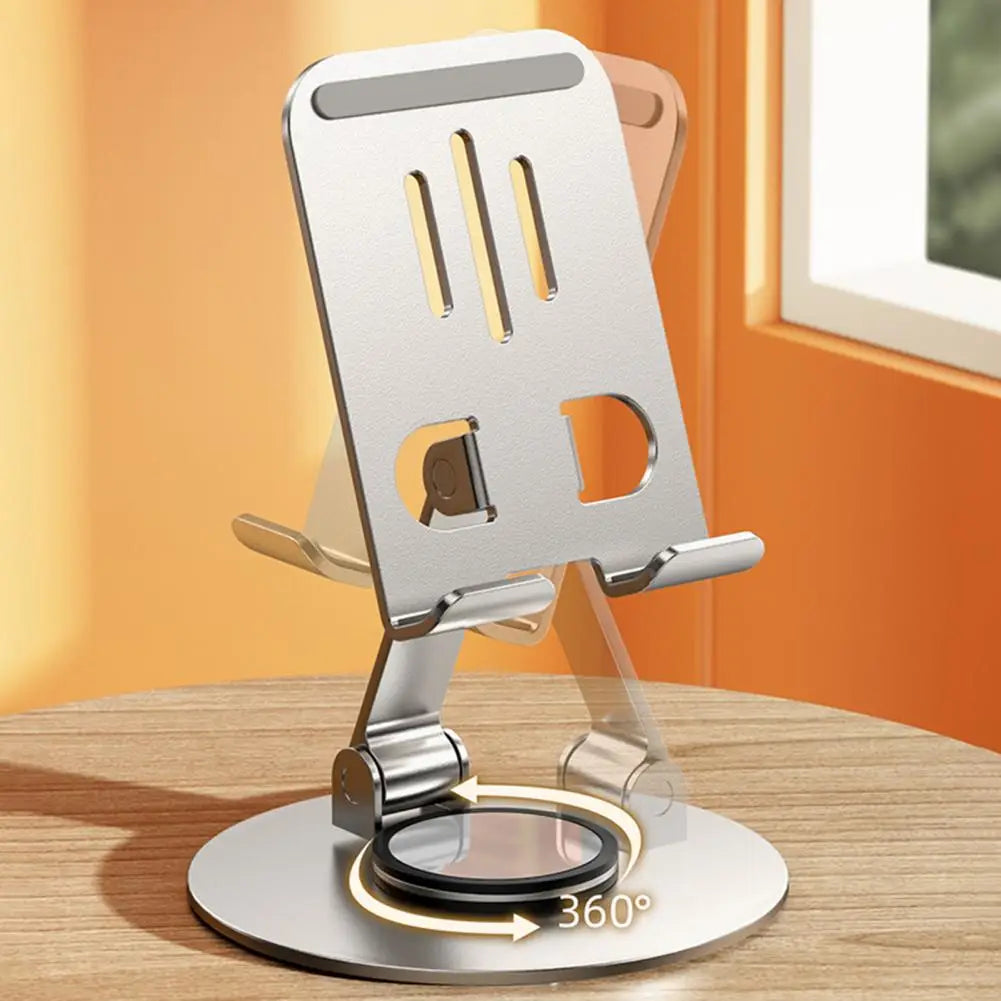 Swivel Axis Metal Desktop Phone Holder Stand with Stable Rotating Base