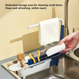 Expandable Kitchen Sink Organizer with Drain Rack and Storage Basket
