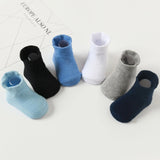 6 Pairs of Cotton Baby Anti-slip Boat Socks For Boys and Girls- Infant Low Cut Socks with Rubber Grips