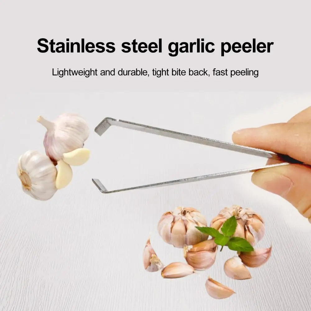 2Pcs Stainless Steel Garlic Tweezers