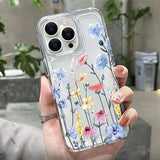 Blossoming Transparent TPU Phone Case for Various iPhone Models