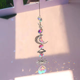 Galaxy Star Moon Crystal Wind Chime Pendant - Elegant Home and Garden Decor Piece