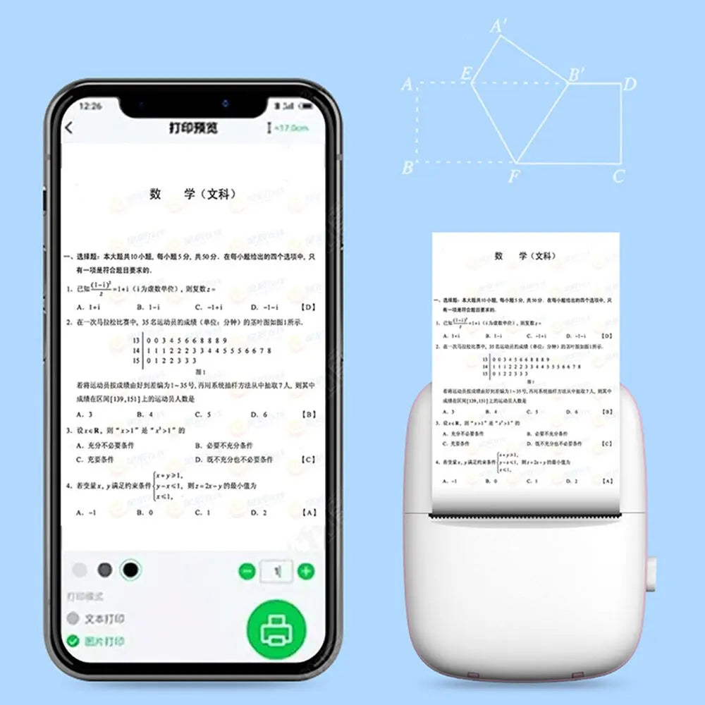 Wireless Pocket-Sized Mobile Photo and Note Printer with Bluetooth and WiFi Connectivity