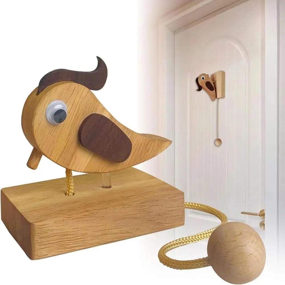 Handcrafted Wooden Woodpecker Doorbell and Decorative Door Knocker