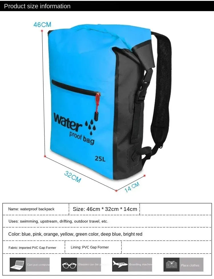 Outdoor Adventure Waterproof Backpack - 25L Capacity, Unisex Design