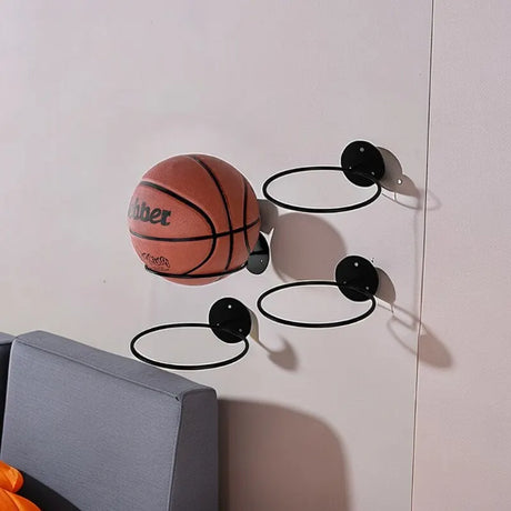 Wall Mounted Sports Ball Organizer Rack for Household Storage