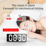 LED Mirror Alarm Clock with Temperature Display and Snooze Function
