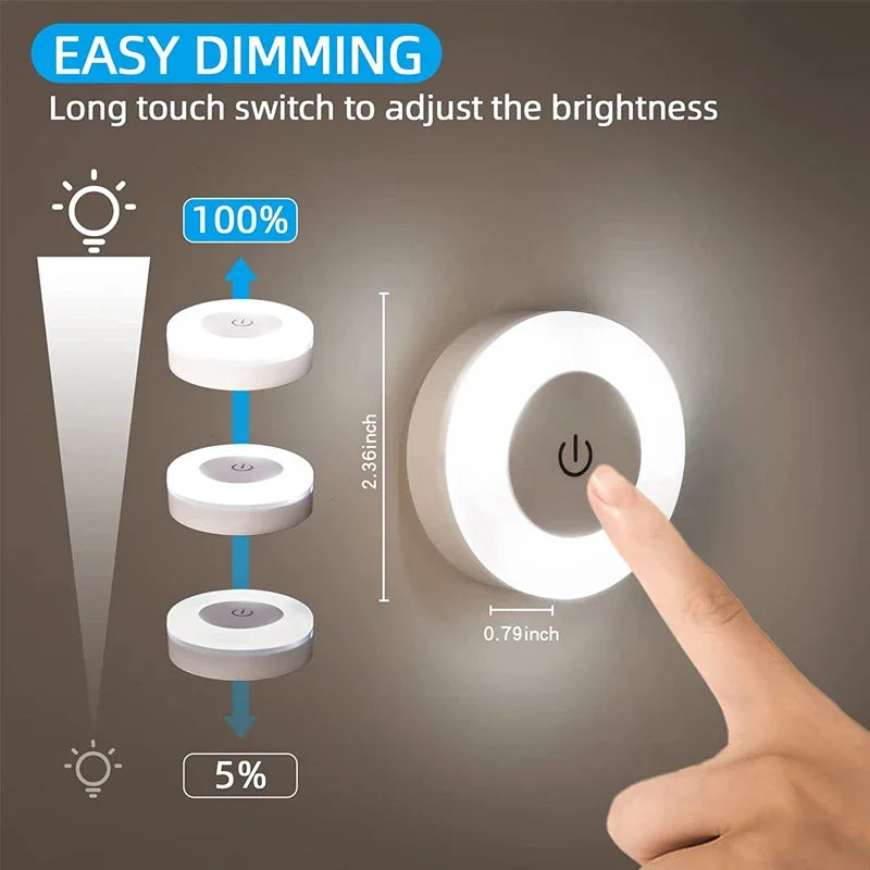 Touch Sensor Night Lights: Portable Dimmable LED Magnetic Base Wall Light