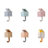 Cartoon Cat Design Self-Adhesive Door Hanger Hooks