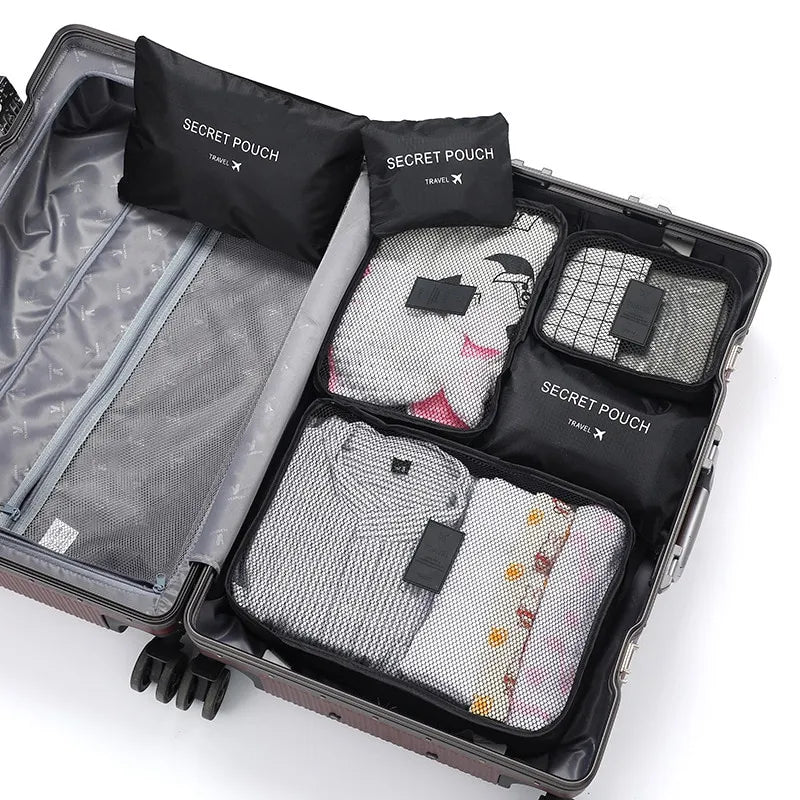 6-Piece Travel Packing Cube Set: Waterproof Clothes Storage Bags for Efficient Luggage Organization