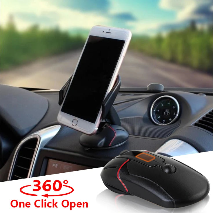 360 Degree Rotating Car Smartphone Holder with Dashboard Suction Cup Mount