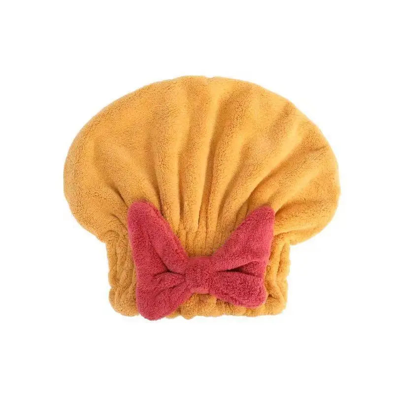 Cute Velvet Hair Drying Caps: Super Absorbent Head Towels for Quick Dry and Comfort