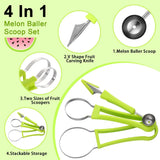 Stainless Steel Watermelon Carving Kit with Seed Remover, Scooper, and Slicer
