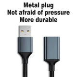 Durable USB Extension Cable with Nylon Cover & Metal Design