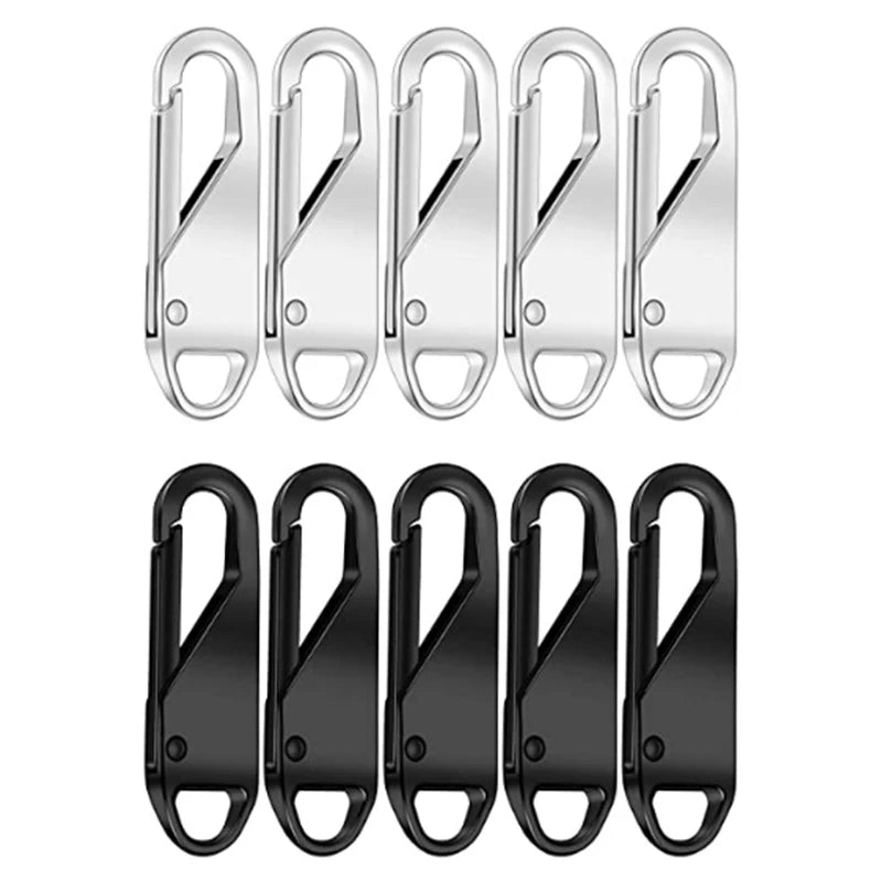 Zipper Repair Kit: Pack of 10 Slider Puller Eco-Friendly Bag Replacement Buckles