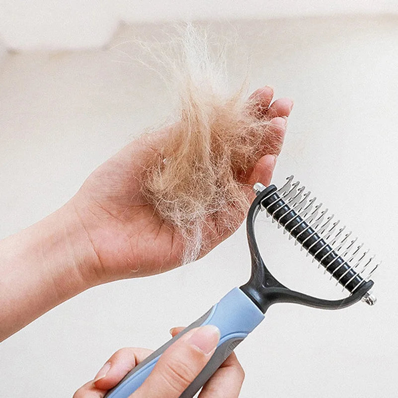 Pet Grooming Tool: Stainless Steel Deshedding Brush for Dogs and Cats