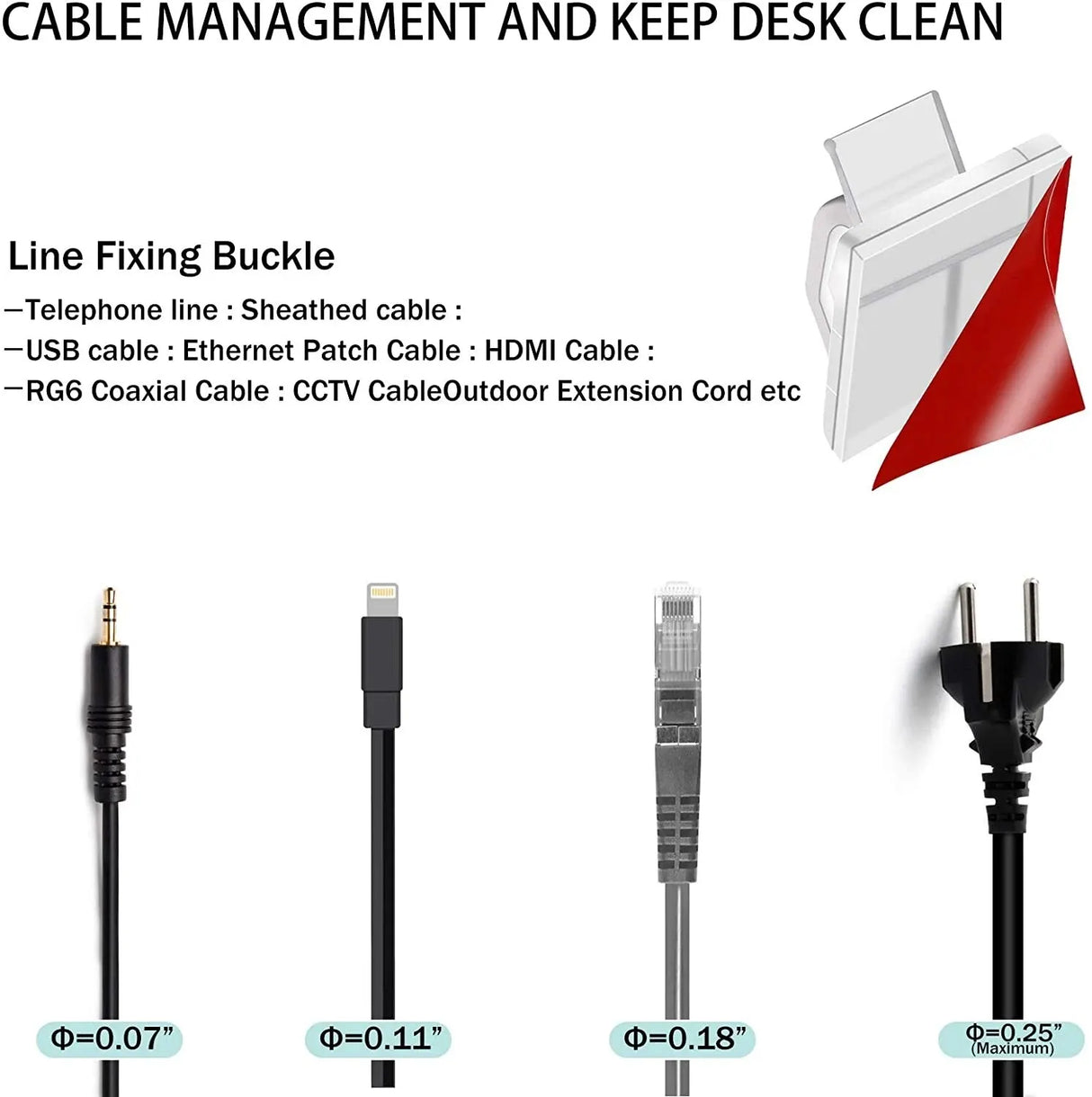 50pcs Cable Organizer Clips for Efficient Cable Management
