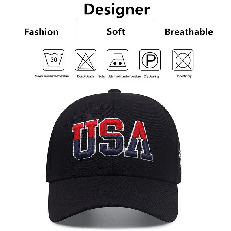 American Flag Embroidered Snapback Cap for Men and Women - Patriotic Hip Hop Hat
