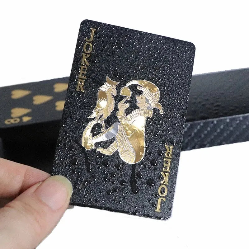 Gold-Infused Black Waterproof Playing Cards Set