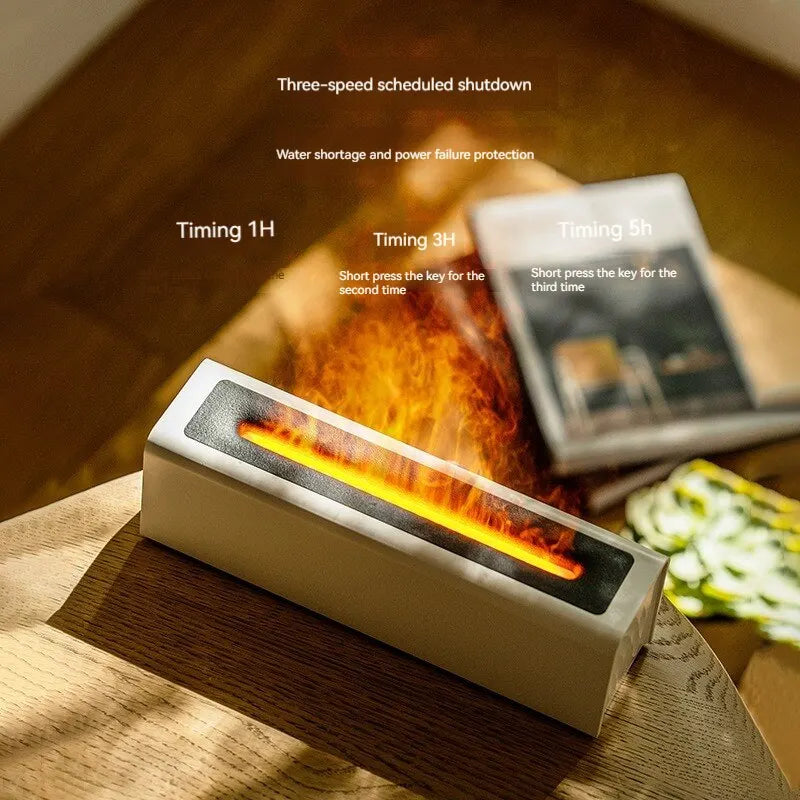 USB Multi-Function Diffuser with Colorful Simulated Flame, Fragrance Dispenser and Humidifier for Home and Office