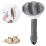 Pet Grooming Brush for Dogs and Cats - Stainless Steel Non-Slip Comb for Hair Removal