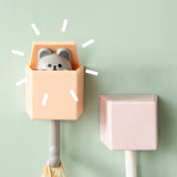 Cartoon Cat Design Self-Adhesive Door Hanger Hooks